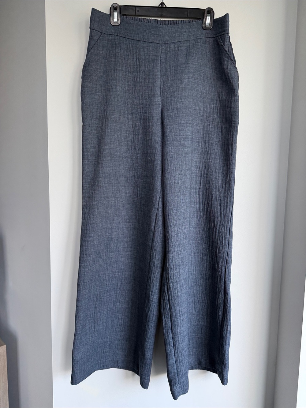 Max Studio Wide-Leg Slate Blue Pants, Size L